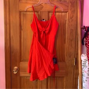 Lulu’s Red Front Wrap Mini Dress